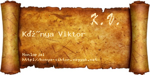 Kónya Viktor névjegykártya